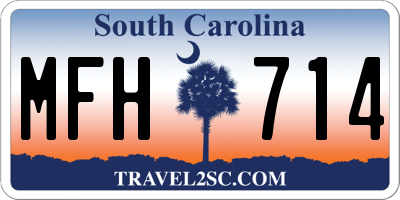 SC license plate MFH714