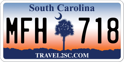 SC license plate MFH718
