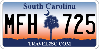 SC license plate MFH725