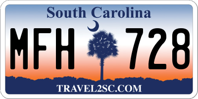SC license plate MFH728