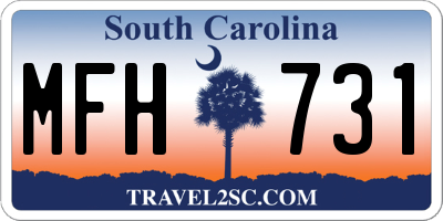 SC license plate MFH731