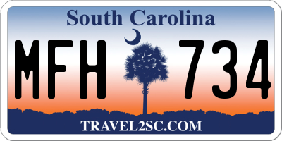 SC license plate MFH734