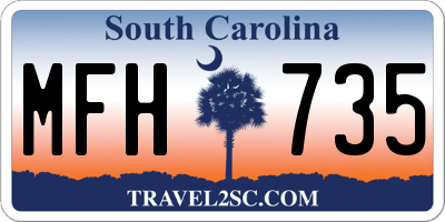 SC license plate MFH735
