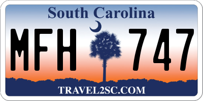 SC license plate MFH747