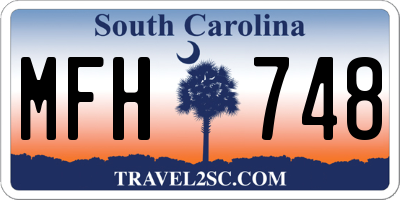 SC license plate MFH748