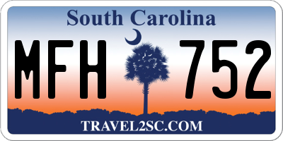 SC license plate MFH752