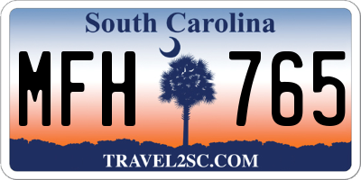 SC license plate MFH765