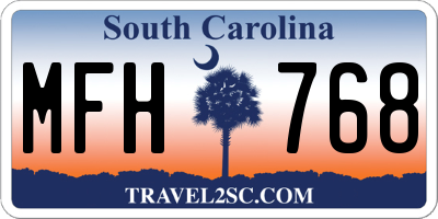 SC license plate MFH768