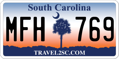 SC license plate MFH769