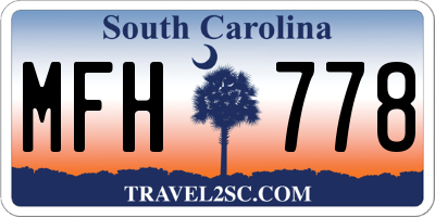 SC license plate MFH778