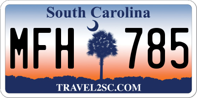 SC license plate MFH785