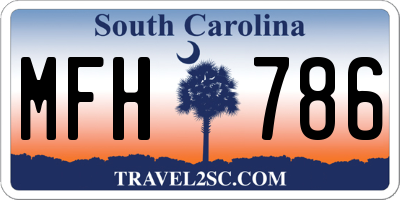 SC license plate MFH786