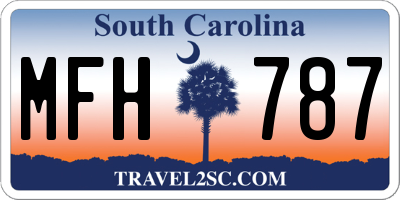 SC license plate MFH787