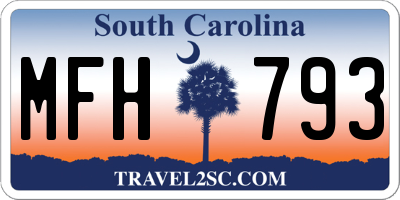 SC license plate MFH793