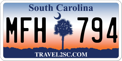 SC license plate MFH794