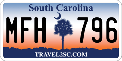 SC license plate MFH796