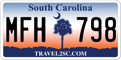 SC license plate MFH798