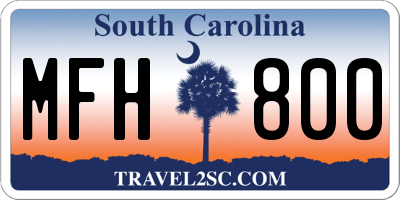 SC license plate MFH800