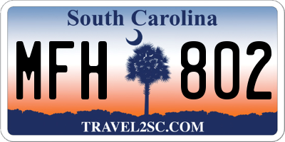 SC license plate MFH802