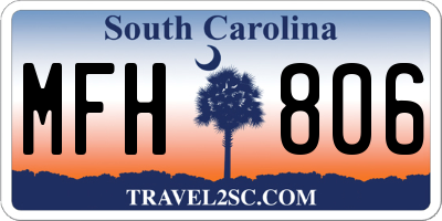 SC license plate MFH806