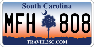 SC license plate MFH808