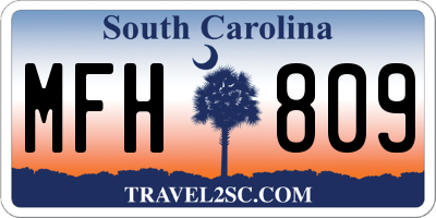 SC license plate MFH809