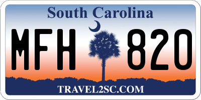 SC license plate MFH820