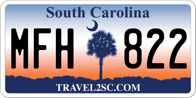 SC license plate MFH822