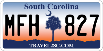 SC license plate MFH827