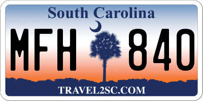 SC license plate MFH840