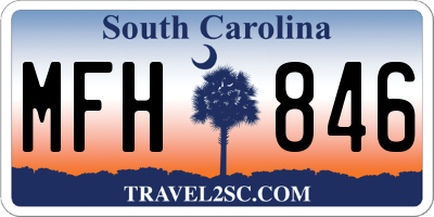 SC license plate MFH846