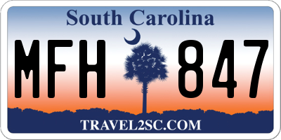 SC license plate MFH847