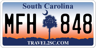 SC license plate MFH848