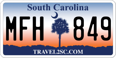 SC license plate MFH849