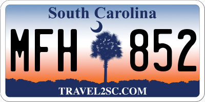 SC license plate MFH852