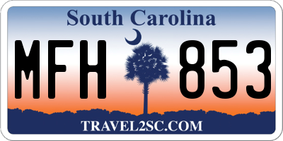 SC license plate MFH853