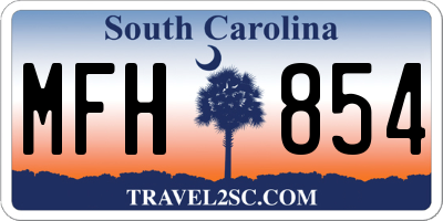 SC license plate MFH854