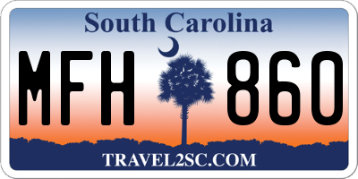 SC license plate MFH860