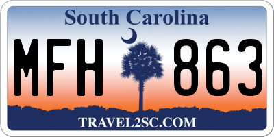 SC license plate MFH863