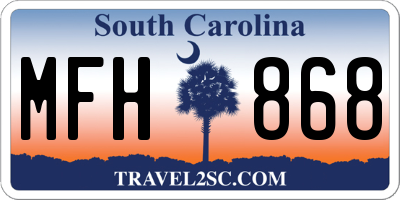 SC license plate MFH868
