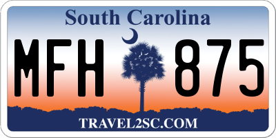 SC license plate MFH875