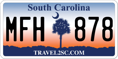 SC license plate MFH878