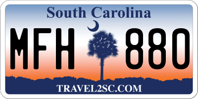SC license plate MFH880