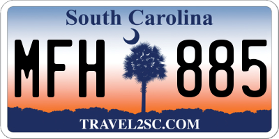 SC license plate MFH885