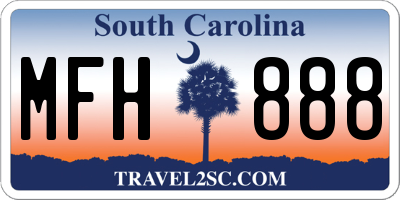 SC license plate MFH888