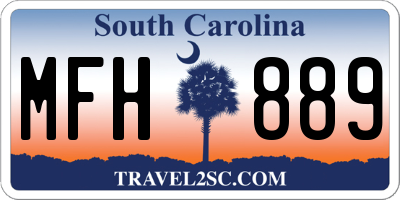 SC license plate MFH889