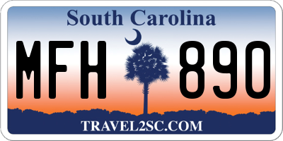 SC license plate MFH890