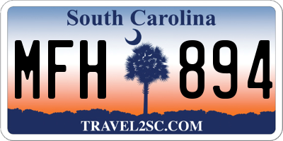 SC license plate MFH894