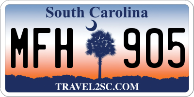 SC license plate MFH905