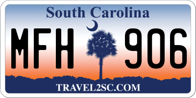 SC license plate MFH906